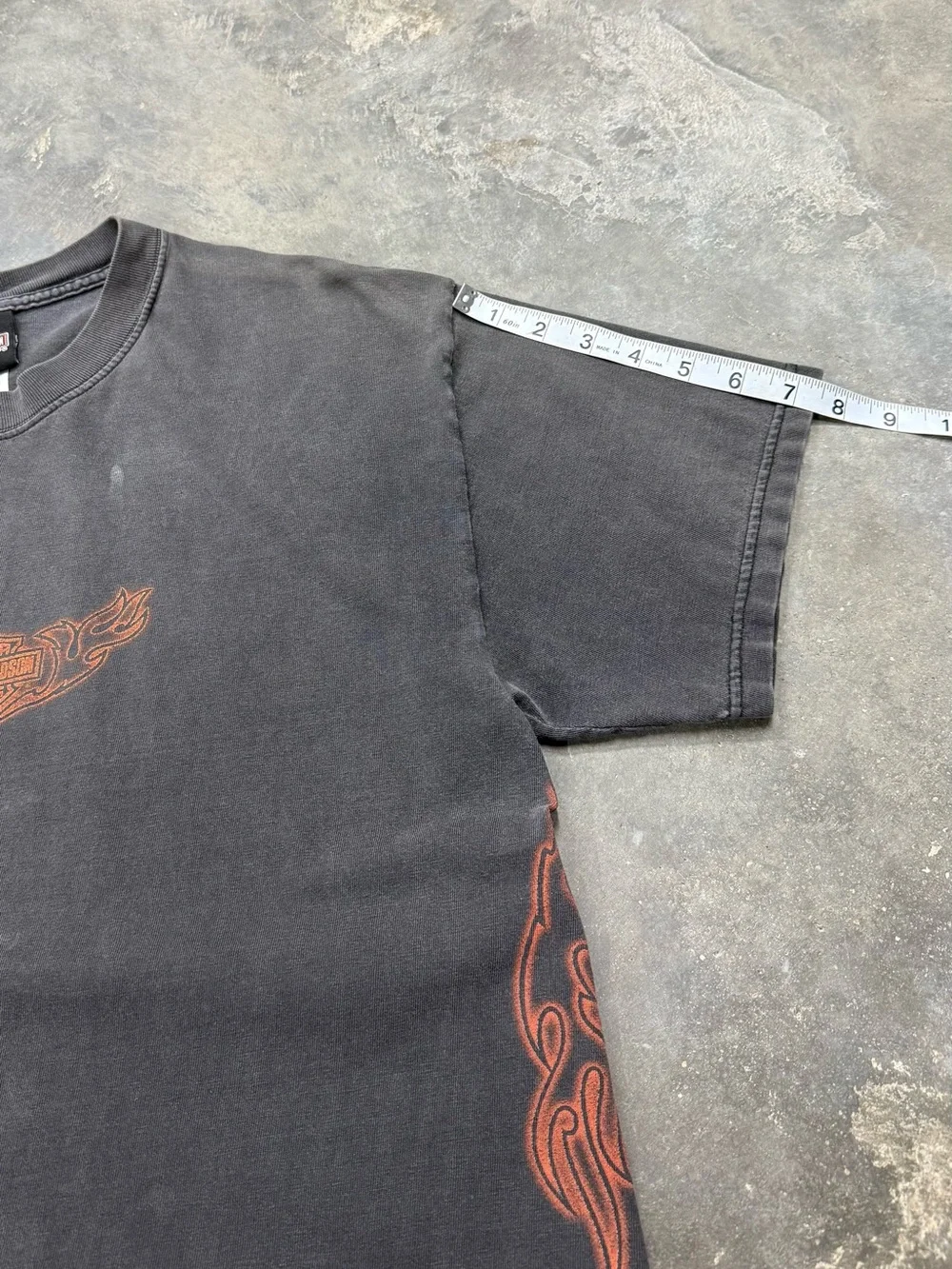 Vintage 2002 Harley Davidson Rare Side Print Tribal Flame Faded Y2K - Picture 10 of 12
